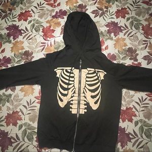 skeleton zip up jacket